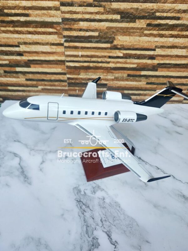 Model of Bombardier Challenger 605 with detailed craftsmanship.